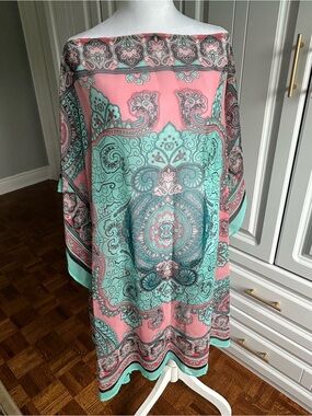 Addition Elle Pink and Mint Paisley Coverup